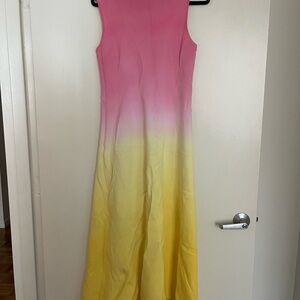Anthropologie Pink and Yellow Ombre Maxi Dress